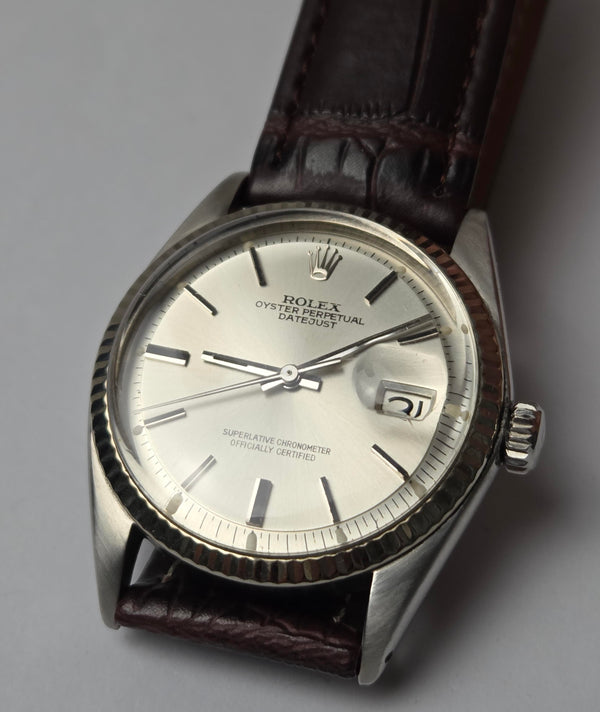 Rolex Oyster Datejust 1601 - Silver pie pan dial - Steel and Gold - Automatic Vintage Watch