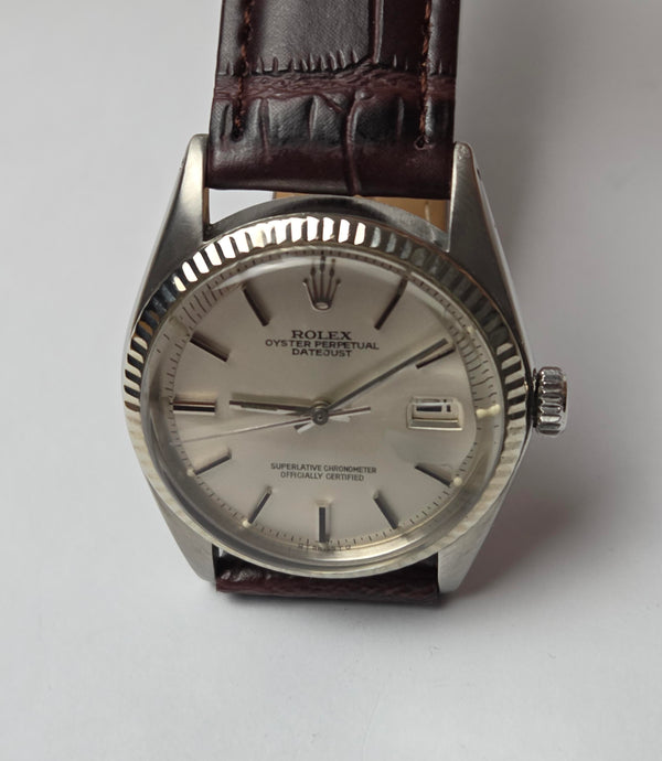 Rolex Oyster Datejust 1601 - Silver pie pan dial - Steel and Gold - Automatic Vintage Watch