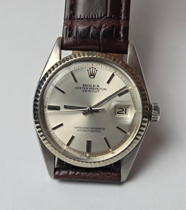 Rolex Oyster Datejust 1601 - Silver pie pan dial - Steel and Gold - Automatic Vintage Watch
