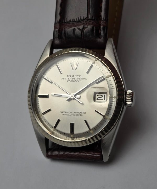 Rolex Oyster Datejust 1601 - Silver pie pan dial - Steel and Gold - Automatic Vintage Watch