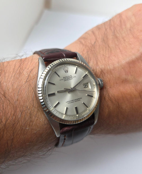 Rolex Oyster Datejust 1601 - Silver pie pan dial - Steel and Gold - Automatic Vintage Watch
