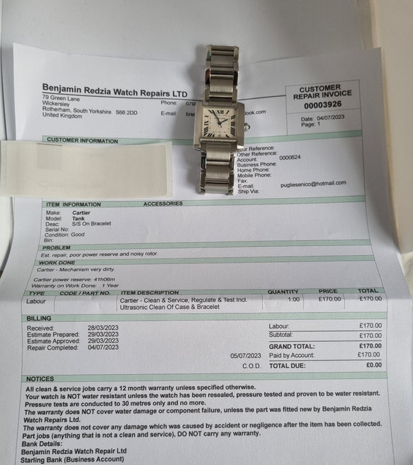 Cartier Tank Francaise Automatic Men's (Unisex) Watch - Ref. 2302