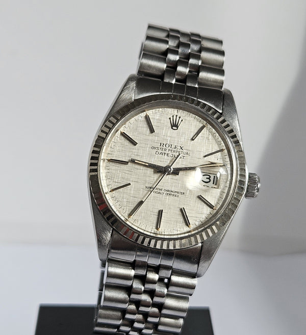 Rolex Datejust Ref. 16014- 18K gold bezel - Men's/Unisex Watch - Silver dial