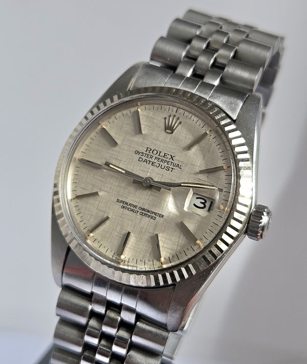 Rolex Datejust Ref. 16014- 18K gold bezel - Men's/Unisex Watch - Silver dial