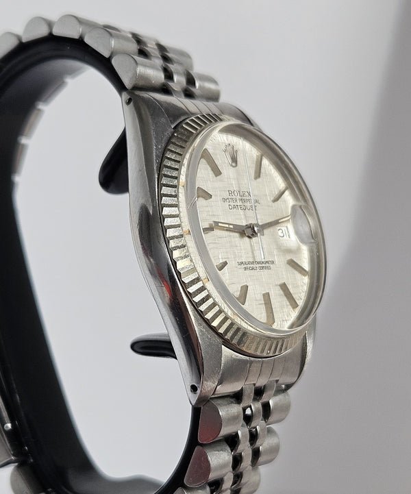 Rolex Datejust Ref. 16014- 18K gold bezel - Men's/Unisex Watch - Silver dial