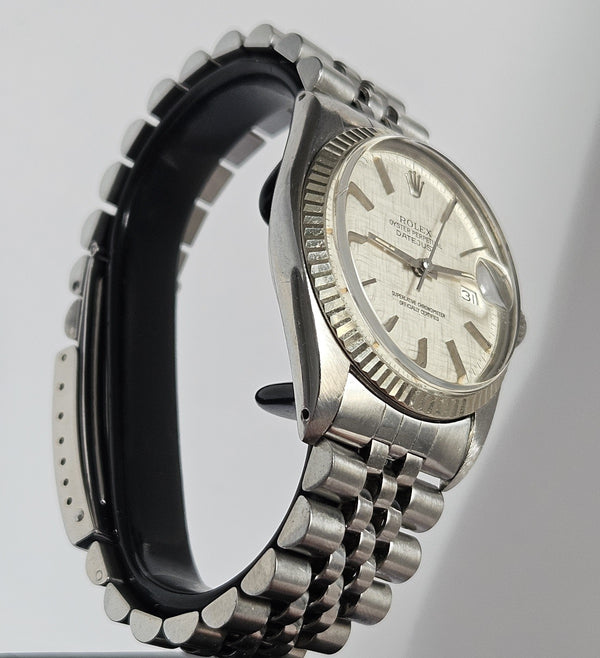 Rolex Datejust Ref. 16014- 18K gold bezel - Men's/Unisex Watch - Silver dial