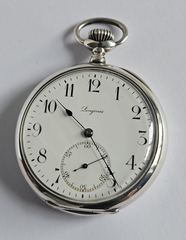Longines Pocket Watch - Silver case - Vintage -5 Grand Prix -Paris Milan Bruxelles-1907