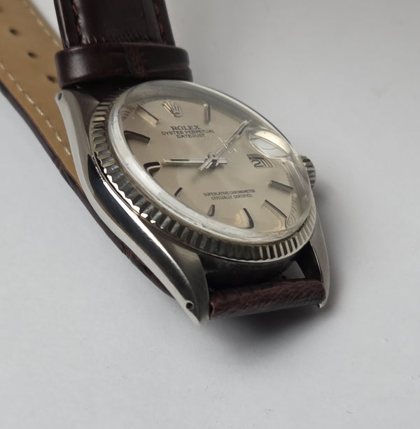 Rolex Oyster Datejust 1601 - Silver pie pan dial - Steel and Gold - Automatic Vintage Watch