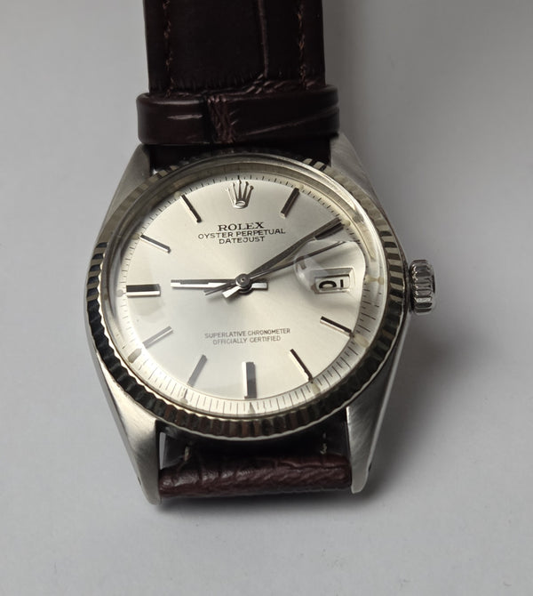 Rolex Oyster Datejust 1601 - Silver pie pan dial - Steel and Gold - Automatic Vintage Watch