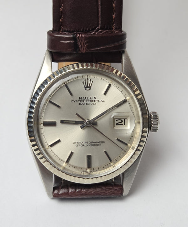 Rolex Oyster Datejust 1601 - Silver pie pan dial - Steel and Gold - Automatic Vintage Watch