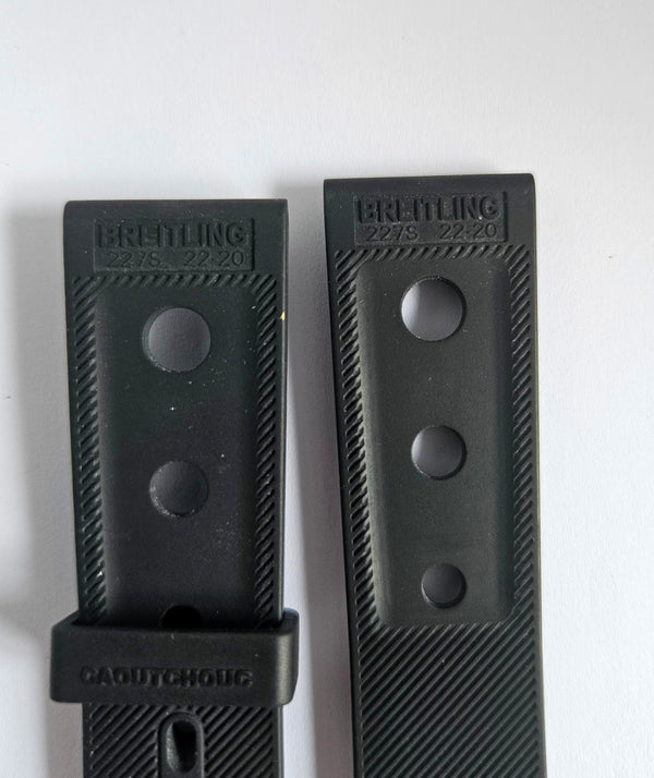 Breitling watch 22mm Black Rubber Caoutchouc Strap/Band