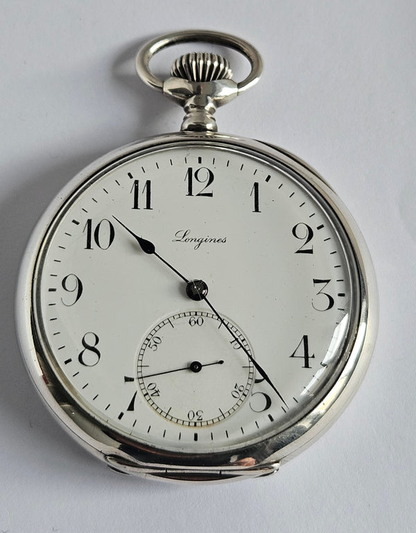 Longines Pocket Watch - Silver case - Vintage -5 Grand Prix -Paris Milan Bruxelles-1907