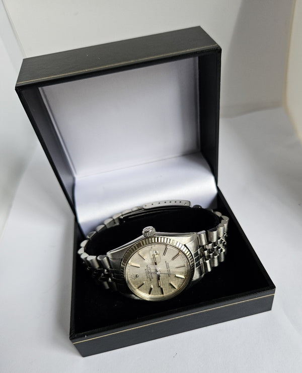 Rolex Datejust Ref. 16014- 18K gold bezel - Men's/Unisex Watch - Silver dial
