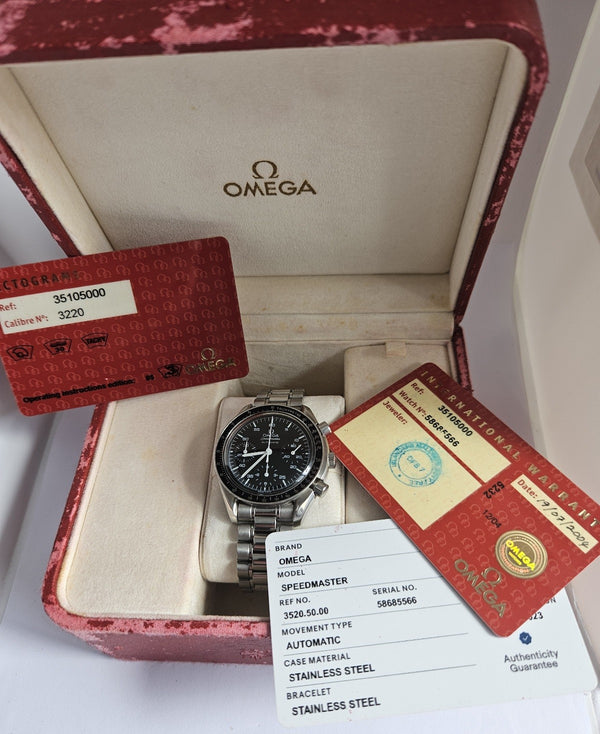 Omega Speedmaster automatic 3510.50 Chronograph Watch -full set -Serviced Dec 24