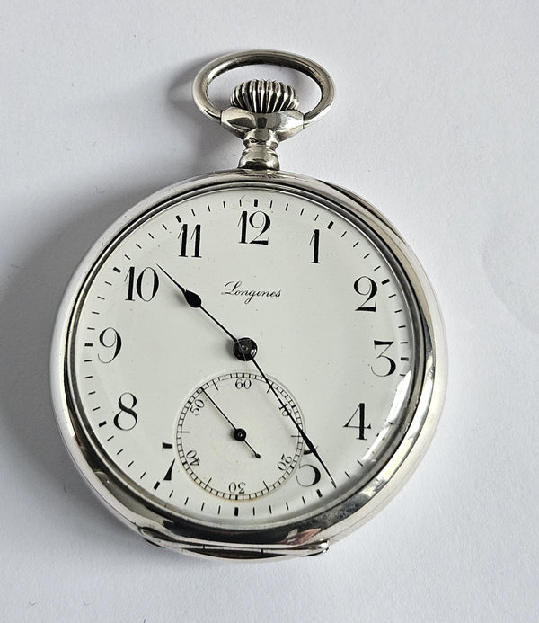 Longines Pocket Watch - Silver case - Vintage -5 Grand Prix -Paris Milan Bruxelles-1907